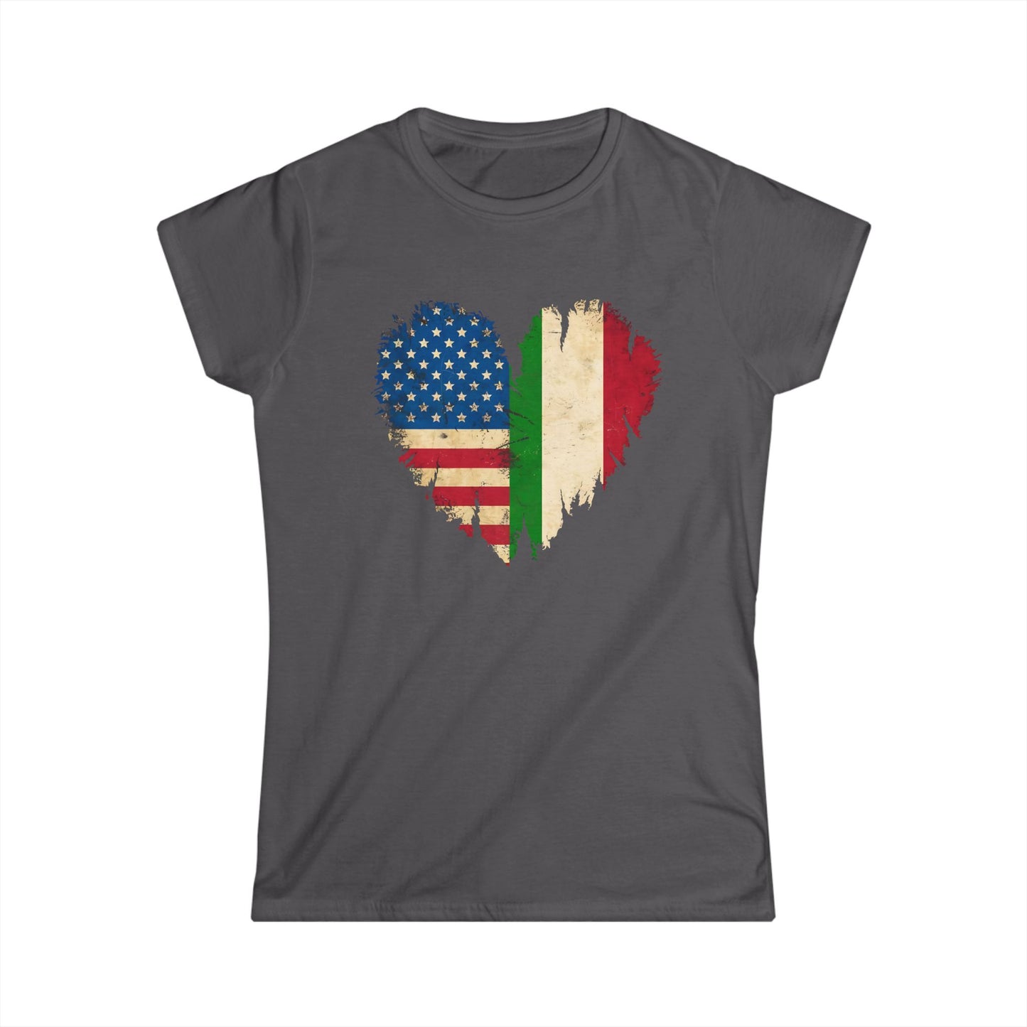 American Italian Heart Flags SO VM Women's Softstyle Tee