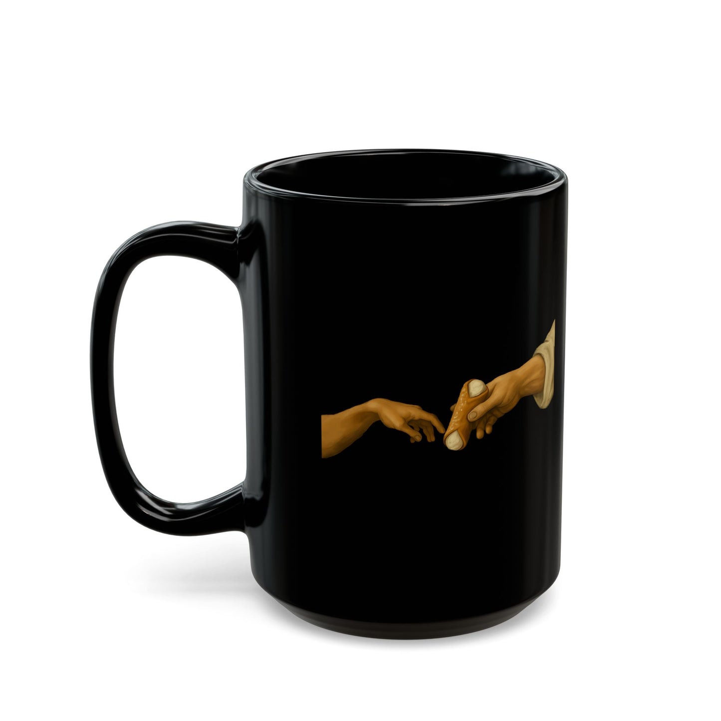 Creation of Adam Michelangelo Cannoli Black Mug (11oz, 15oz)