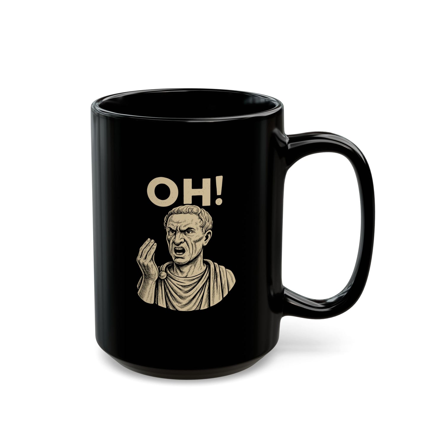 Julius Caesar Oh Hand Gesture Quote Black Mug (11oz, 15oz)