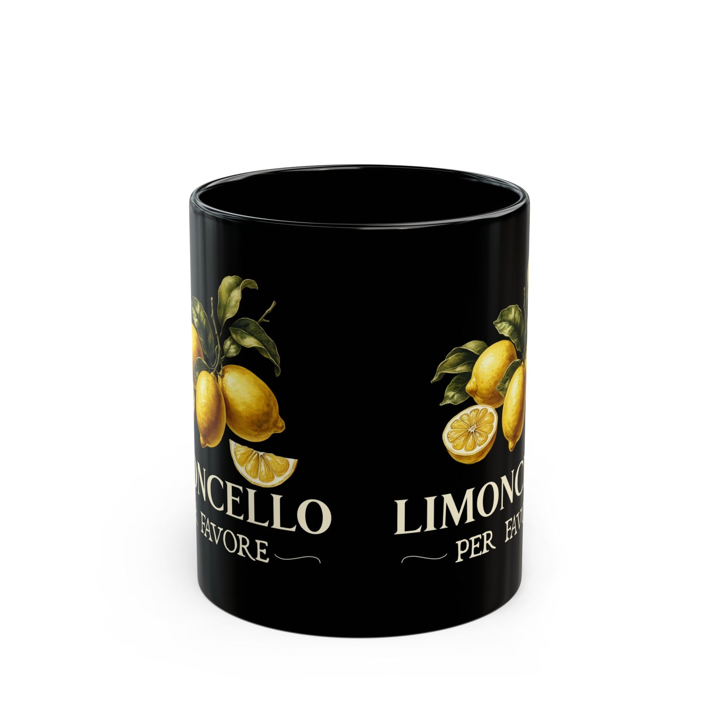 Limoncello Per Favore Black Mug (11oz, 15oz)