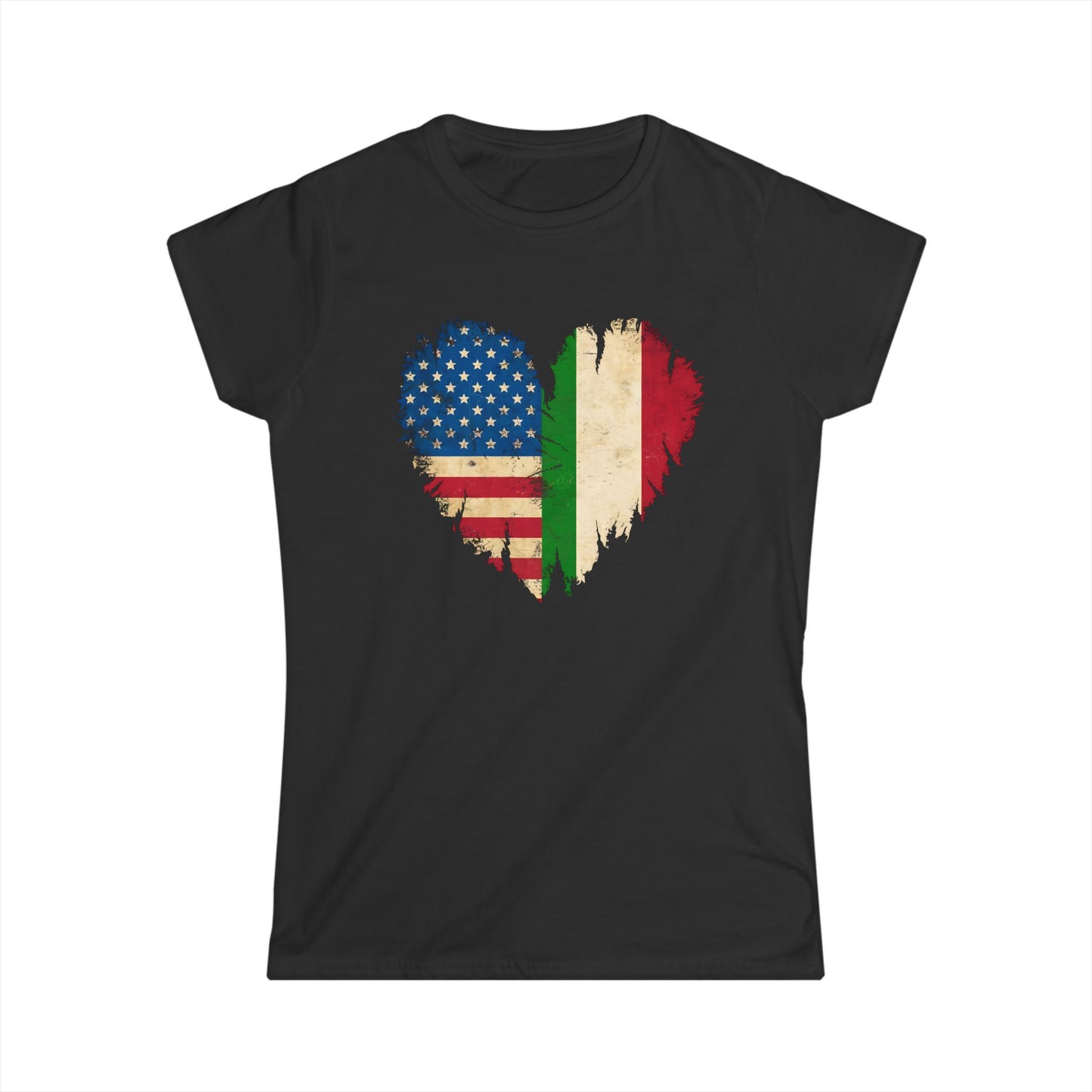 American Italian Heart Flags SO VM Women's Softstyle Tee