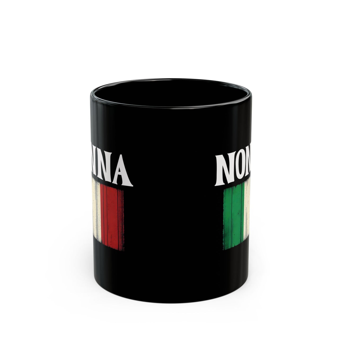 Nonna Italian Flag Distressed Effect Black Mug (11oz, 15oz)