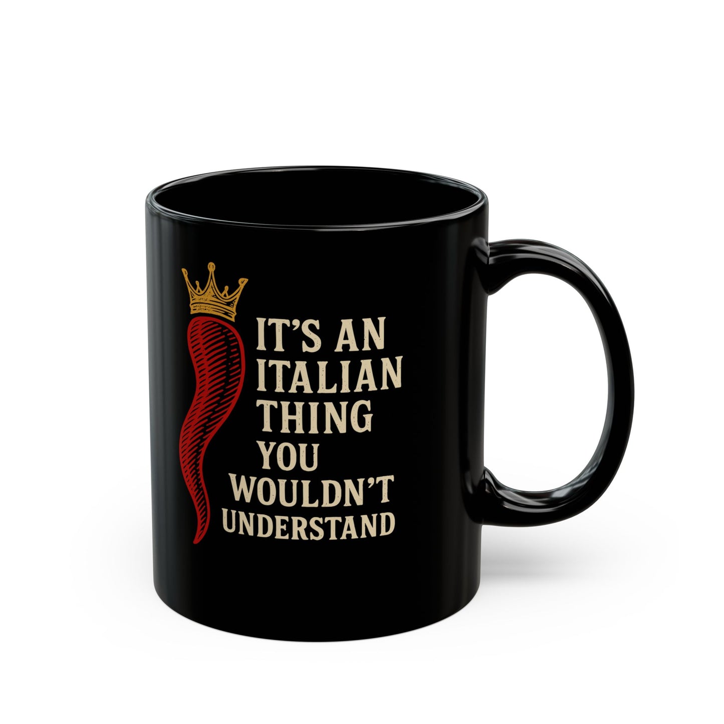 Italian Thing Cornicello Malocchio Black Mug (11oz, 15oz)