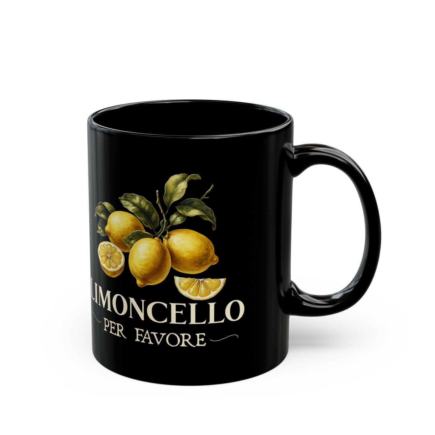 Limoncello Per Favore Black Mug (11oz, 15oz)
