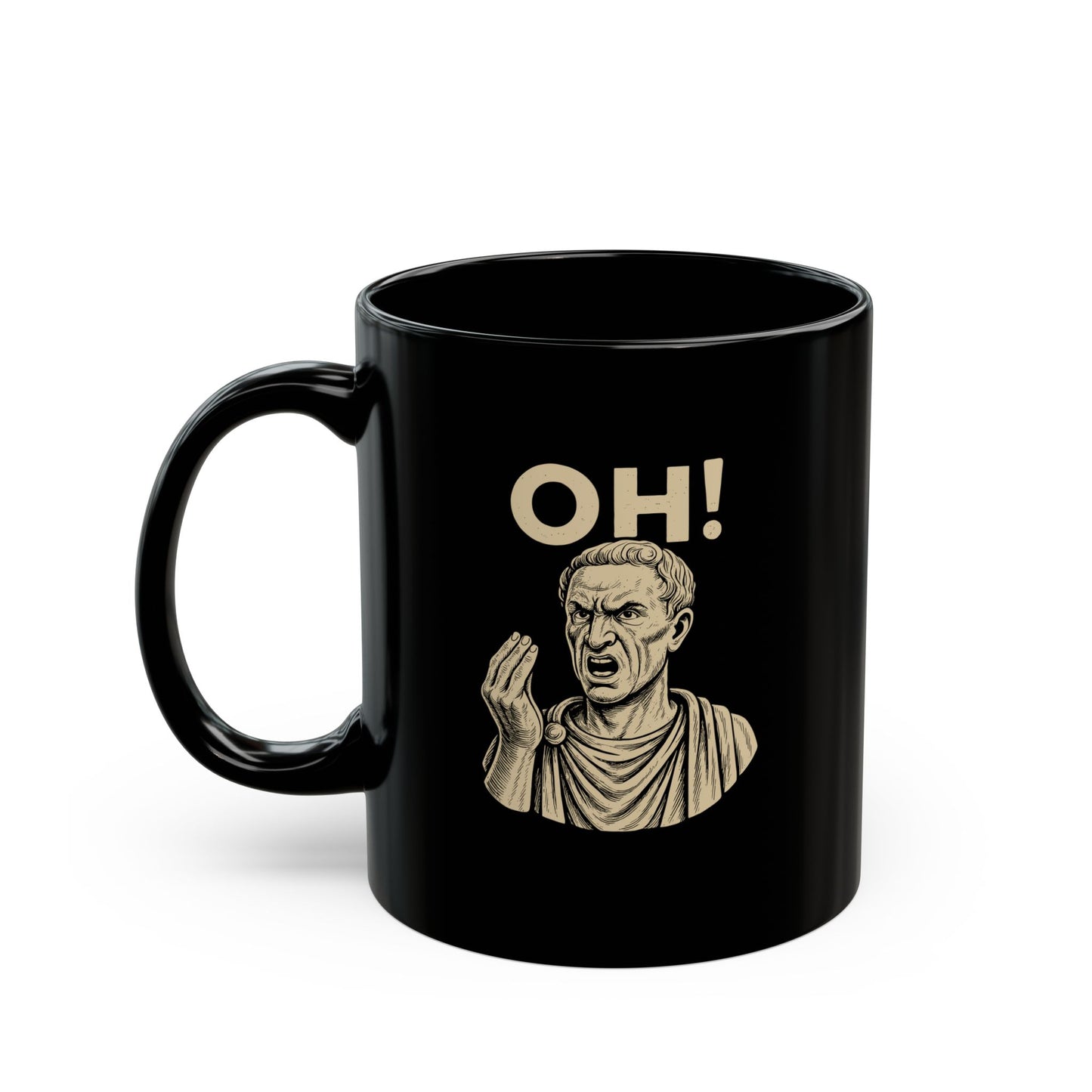 Julius Caesar Oh Hand Gesture Quote Black Mug (11oz, 15oz)