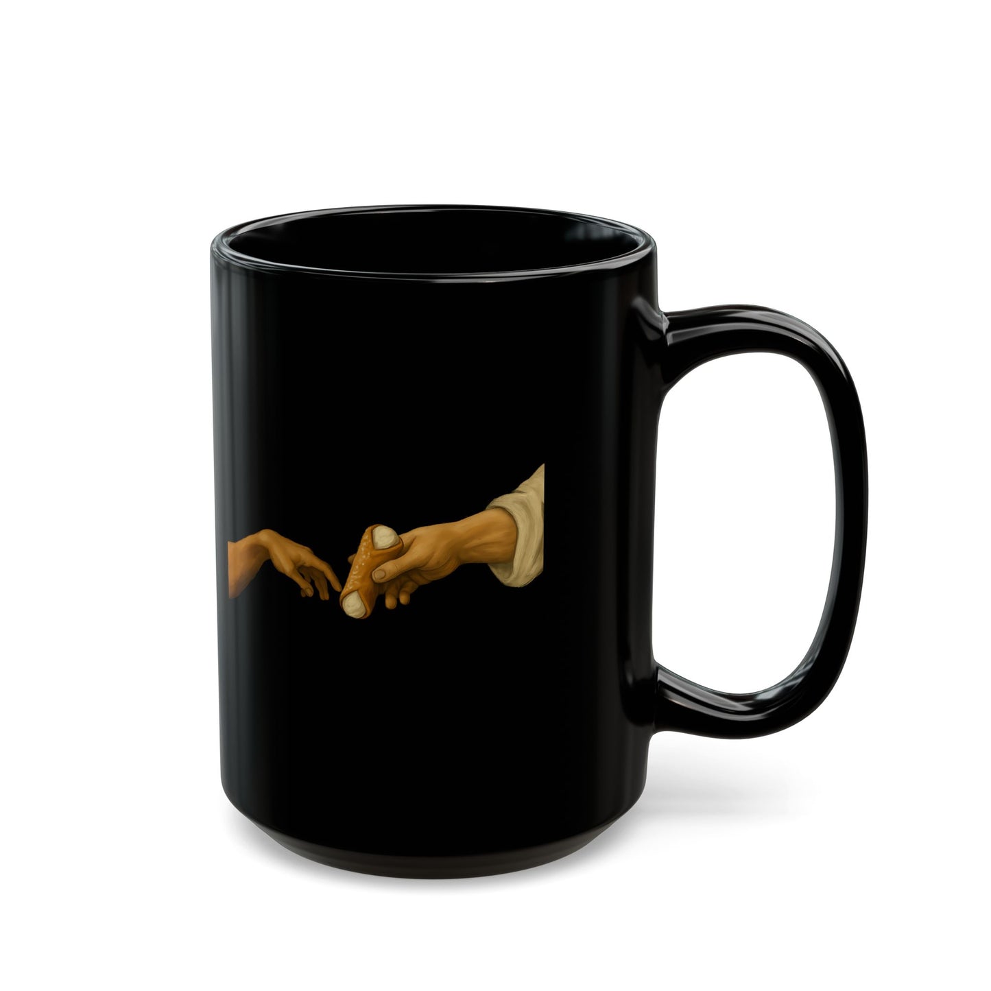Creation of Adam Michelangelo Cannoli Black Mug (11oz, 15oz)