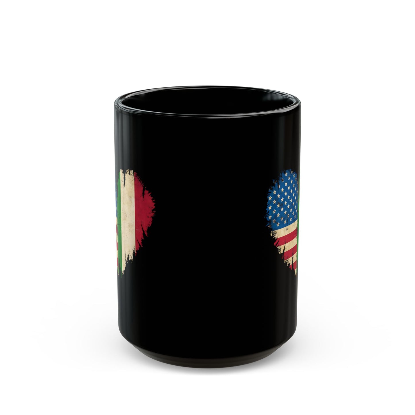 American Born Italian Roots Flags Black Mug (11oz, 15oz)