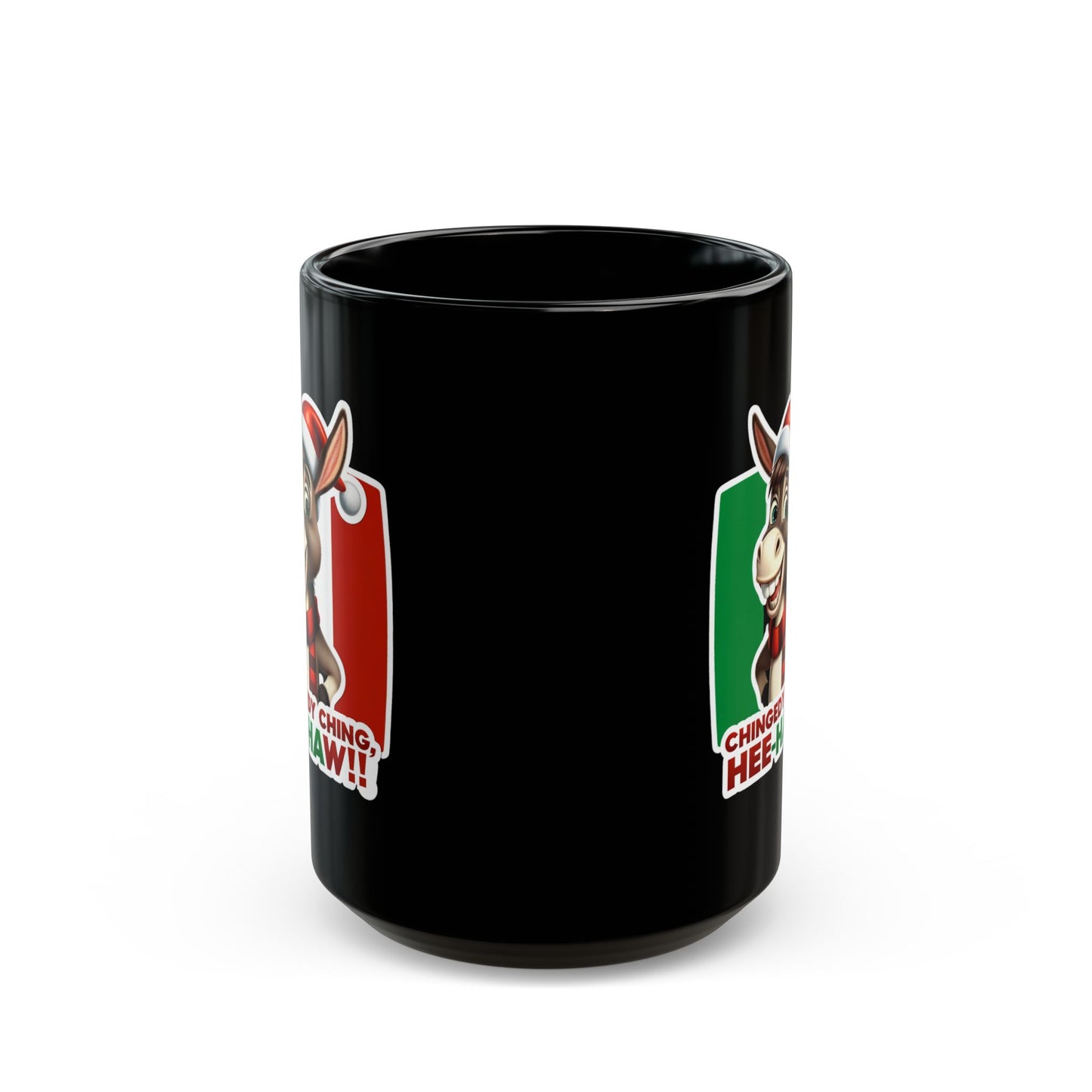 Dominick the Italian Christmas Donkey Black Mug (11oz, 15oz)