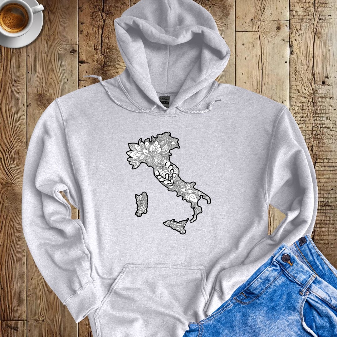 Minimal Italian Map Mandala Hoodie Sweatshirt