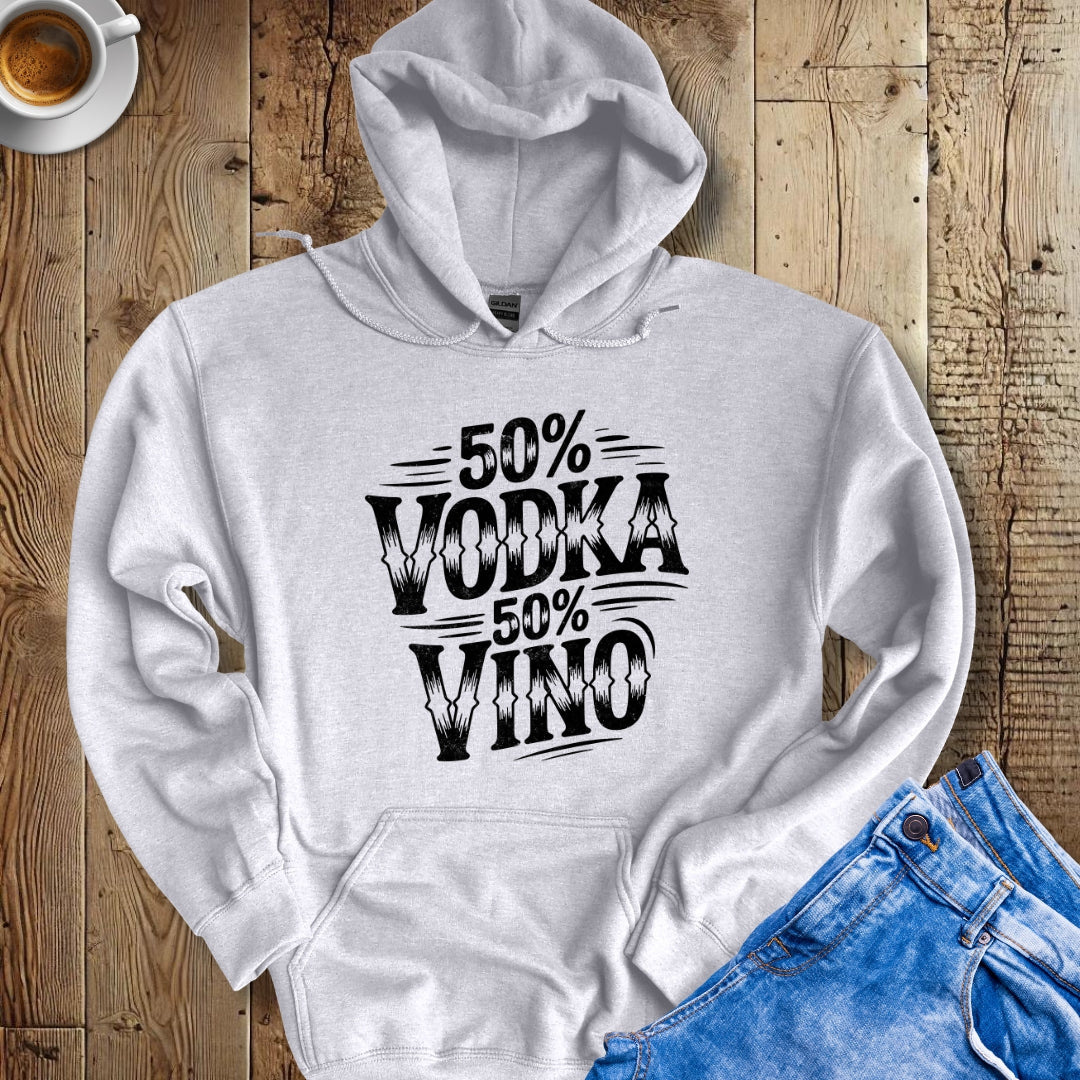 50% Vodka 50% Vino Half Russian Italian Hoodie Sweatshirt