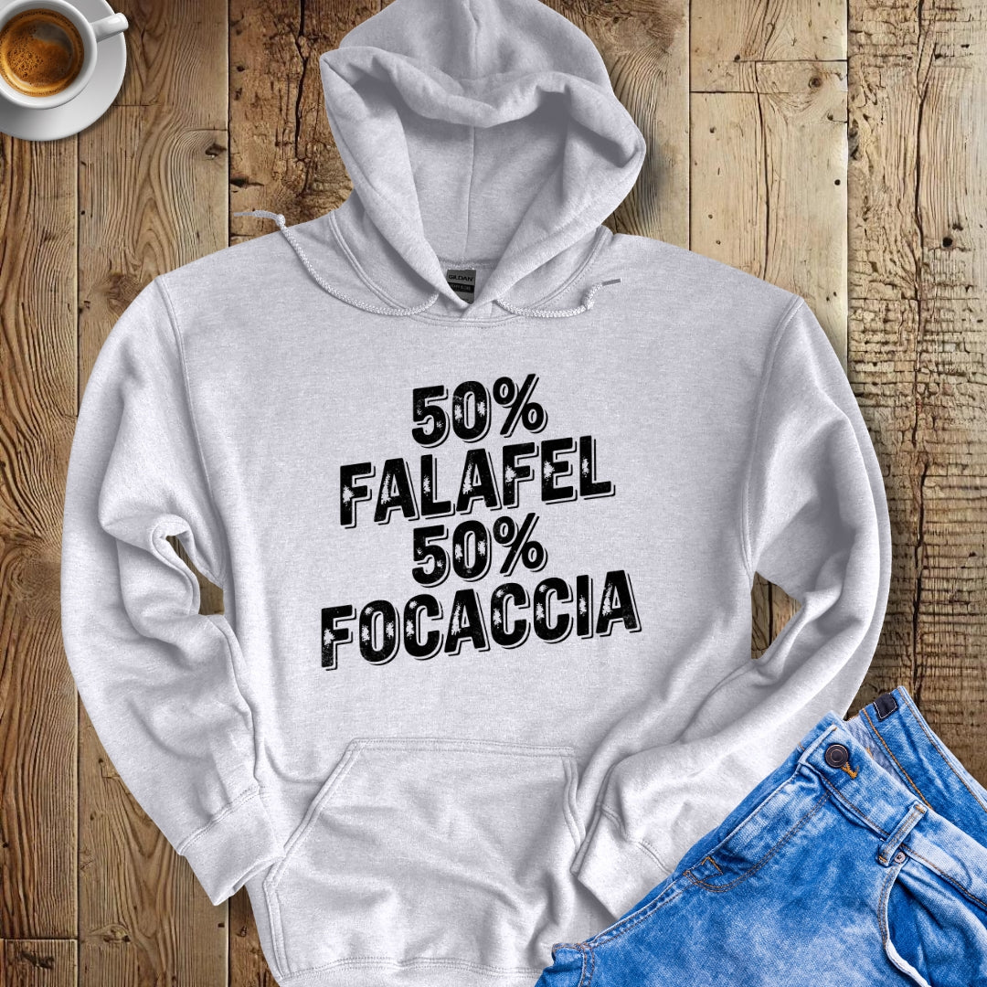 50% Falafel 50% Focaccia Half Lebanese Italian Hoodie Sweatshirt