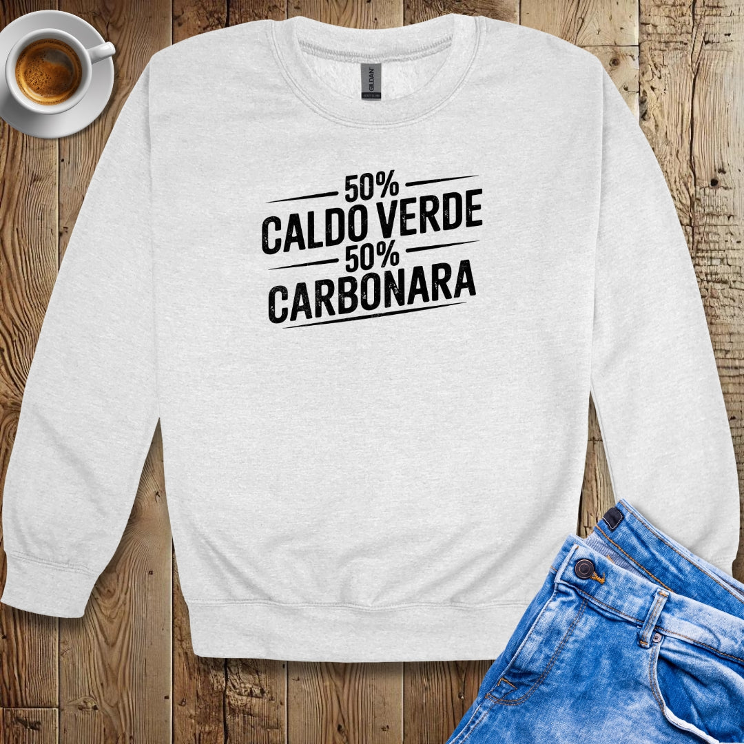 50% Caldo Verde 50% Carbonara Half Portuguese Italian Crew Neck Sweatshirt