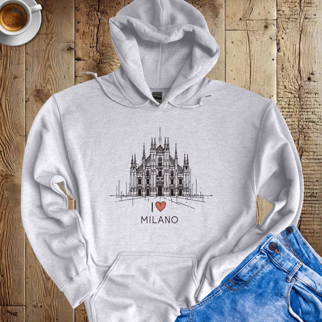 I Love Milano Duomo Minimalist Hoodie Sweatshirt