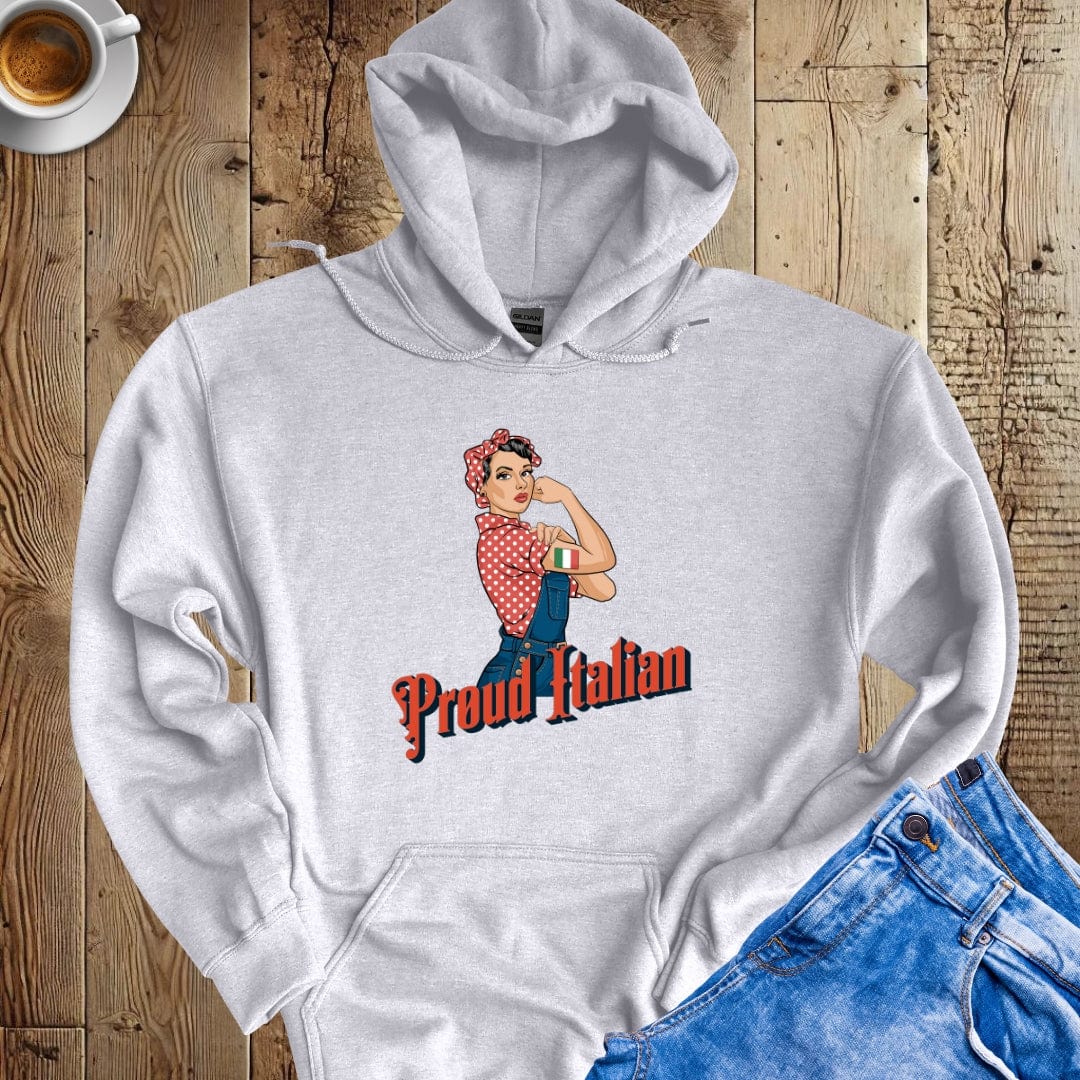 Proud Italian Girl Rosie Riveter Hoodie Sweatshirt