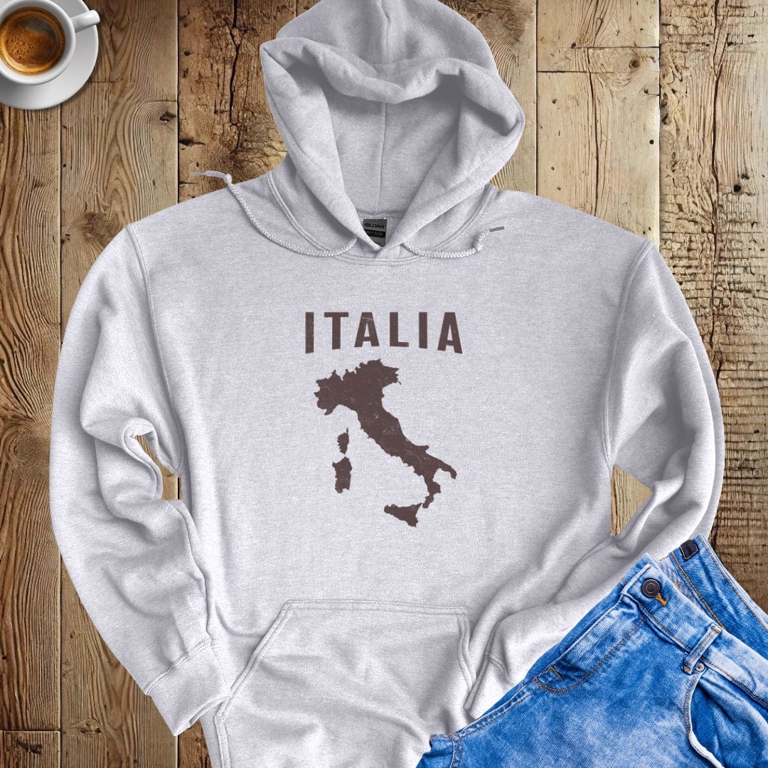 Distressed Italia Map Hoodie Sweatshirt