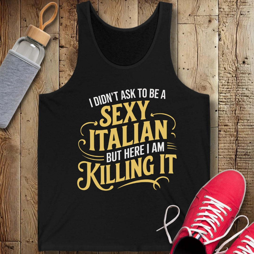 Sexy Italian Killing It Unisex Jersey Tank