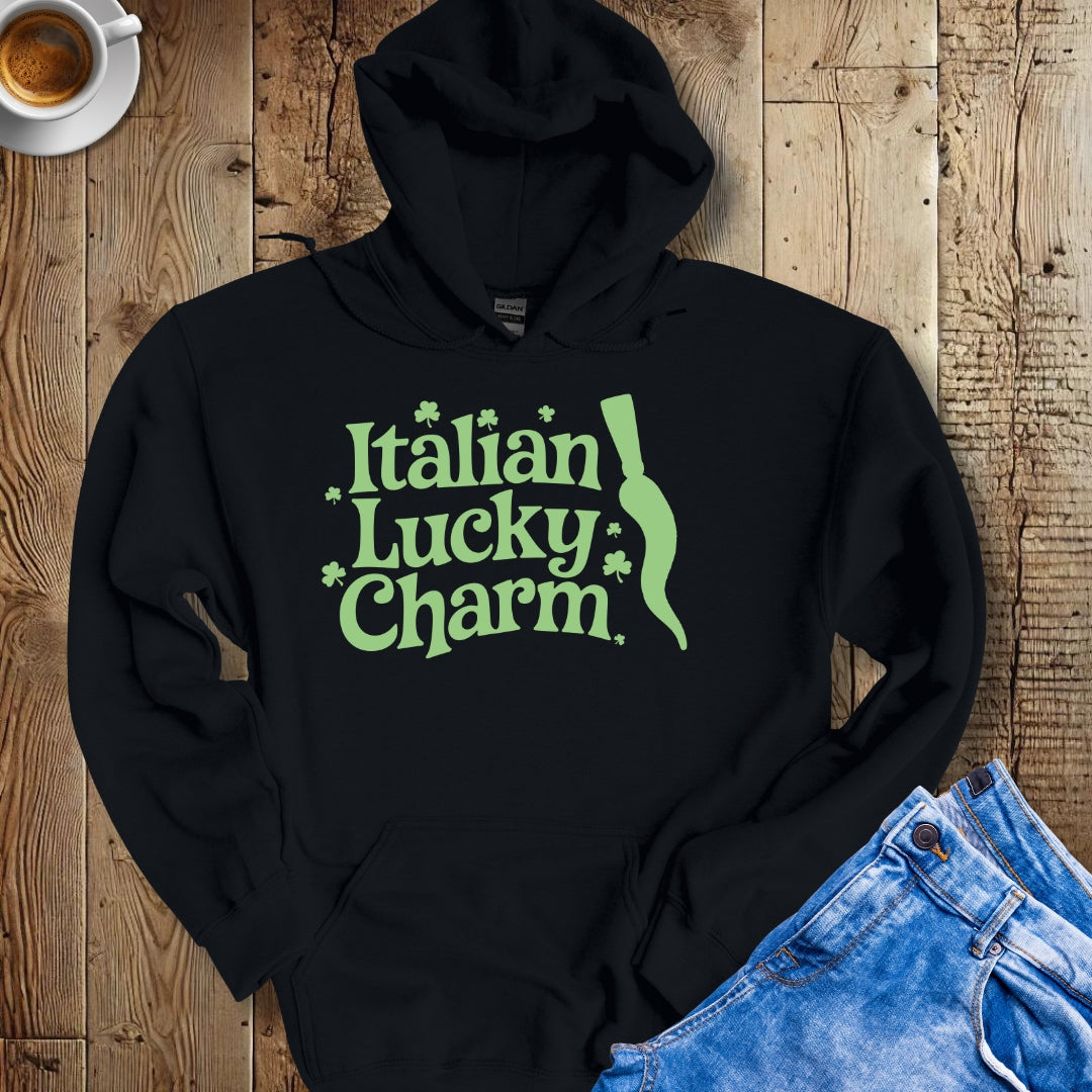 Cornicello Pendant Italian Irish Luck Hoodie Sweatshirt