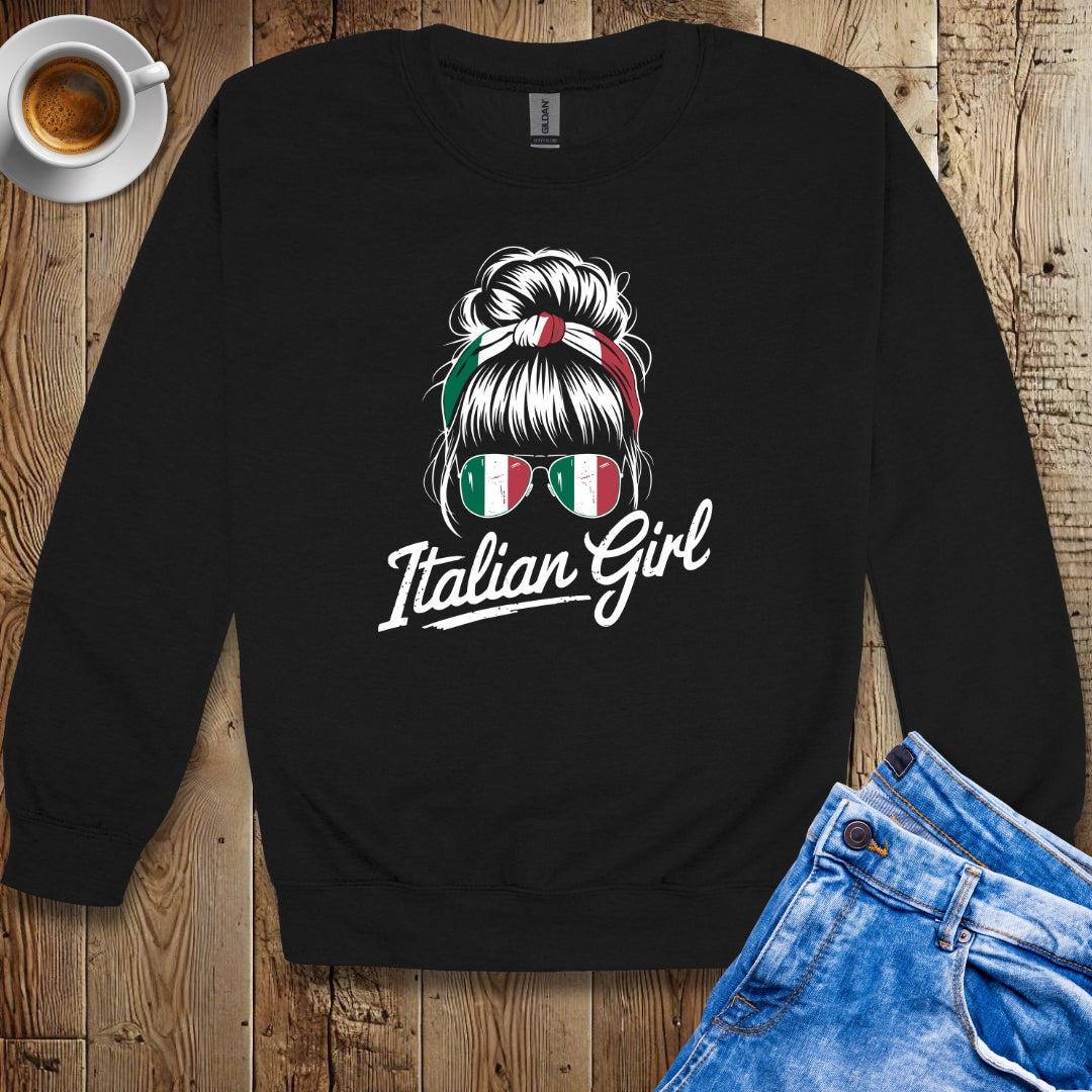 Italian Girl Messy Bun Sweatshirt