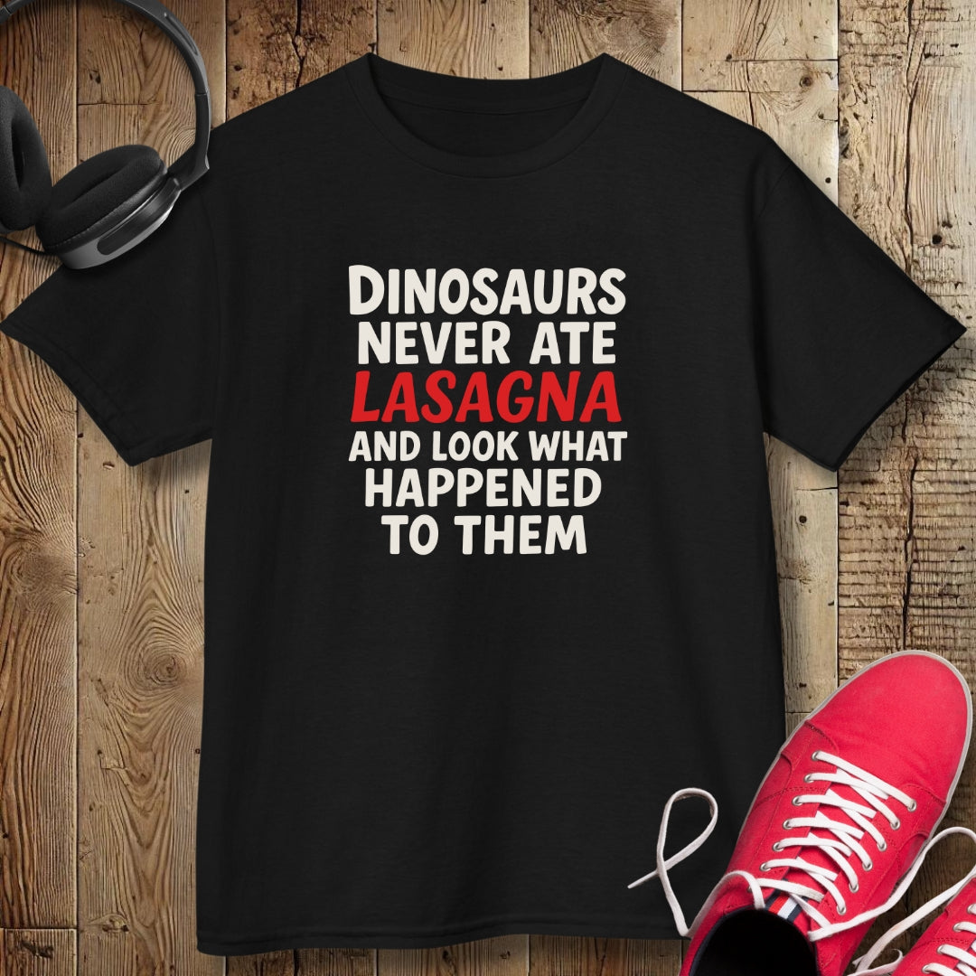 Dinosaurs Never Ate Lasagna Kids Tee