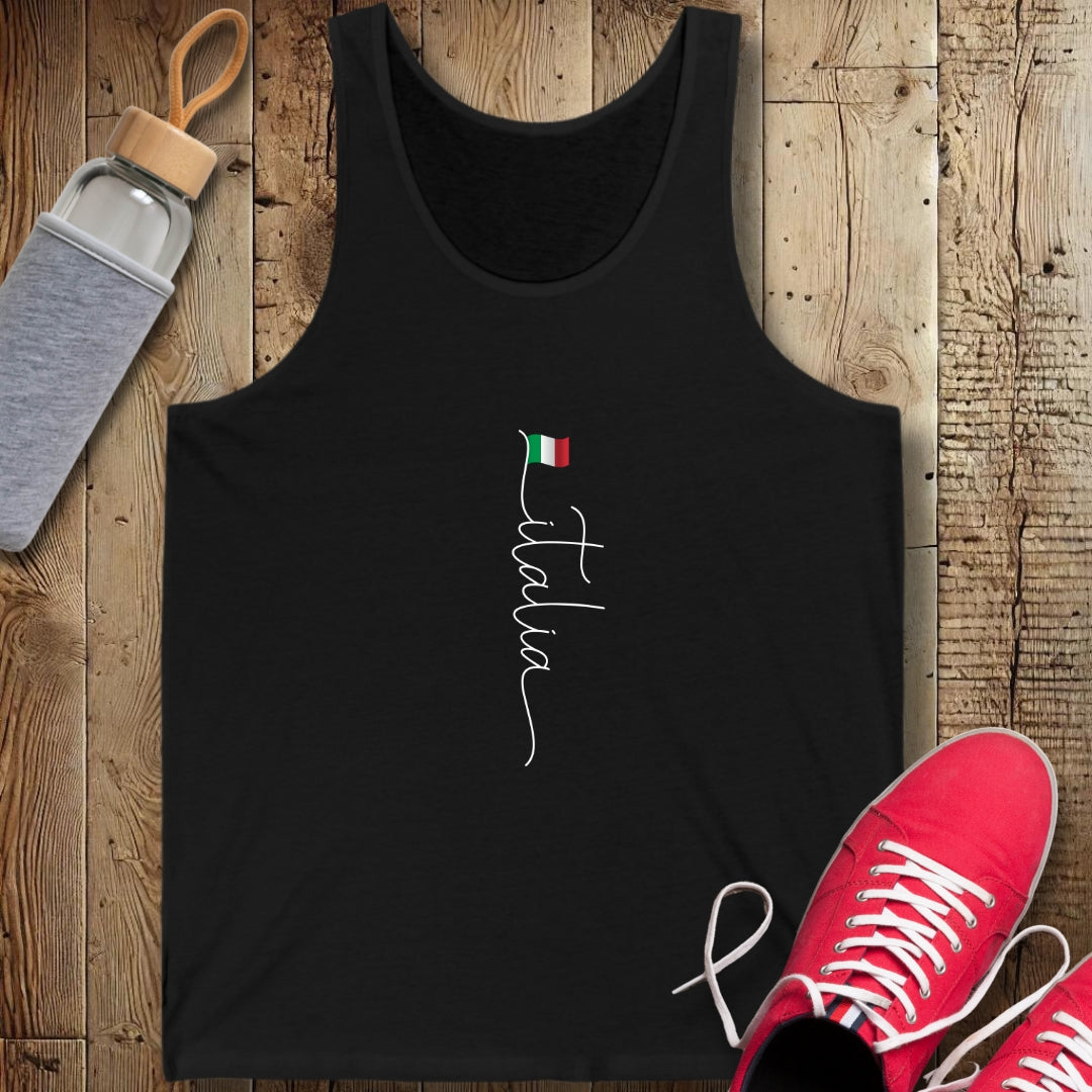 Vertical Italian Flag Italia Unisex Jersey Tank