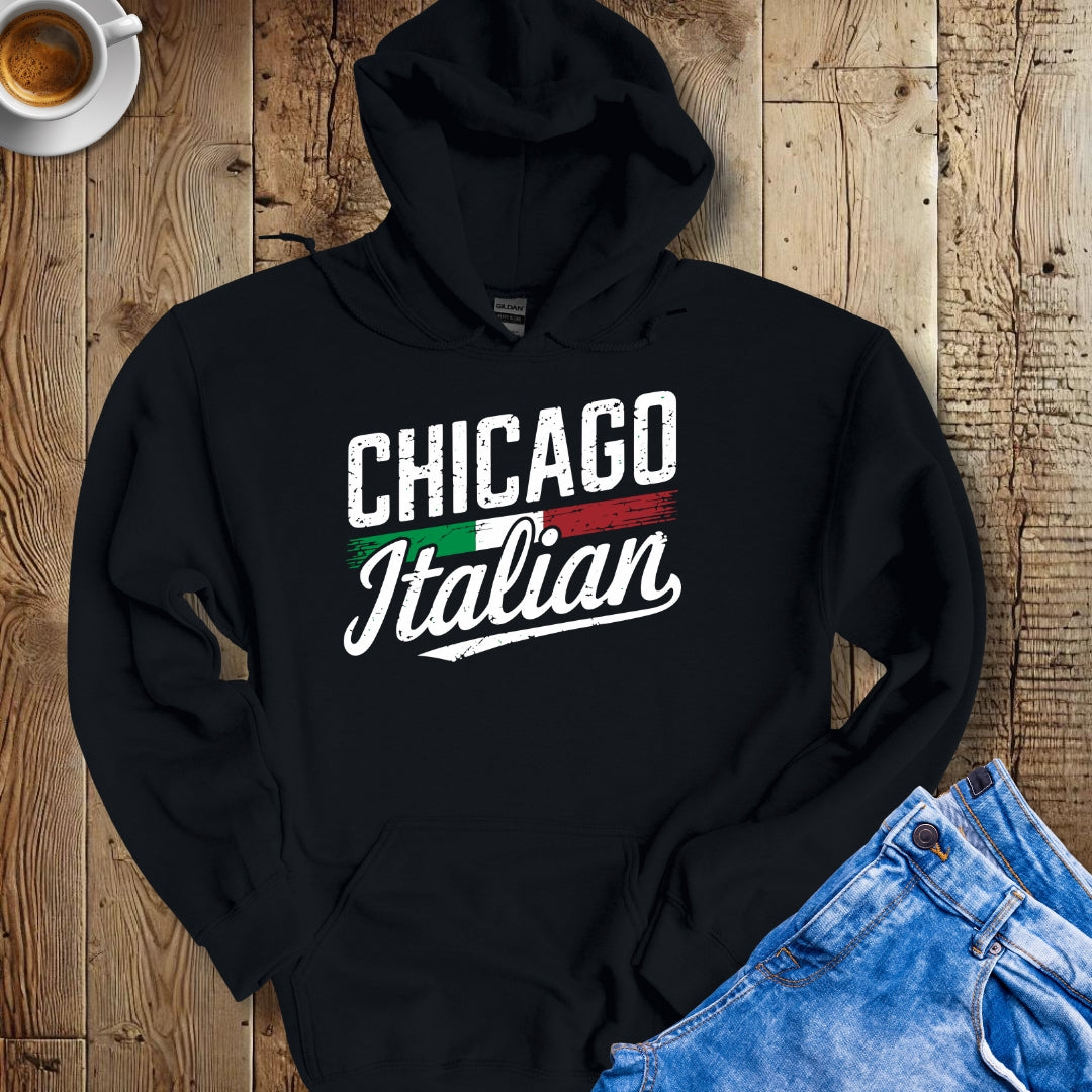 Chicago Italian with Flag Hoodie Sweatshirt