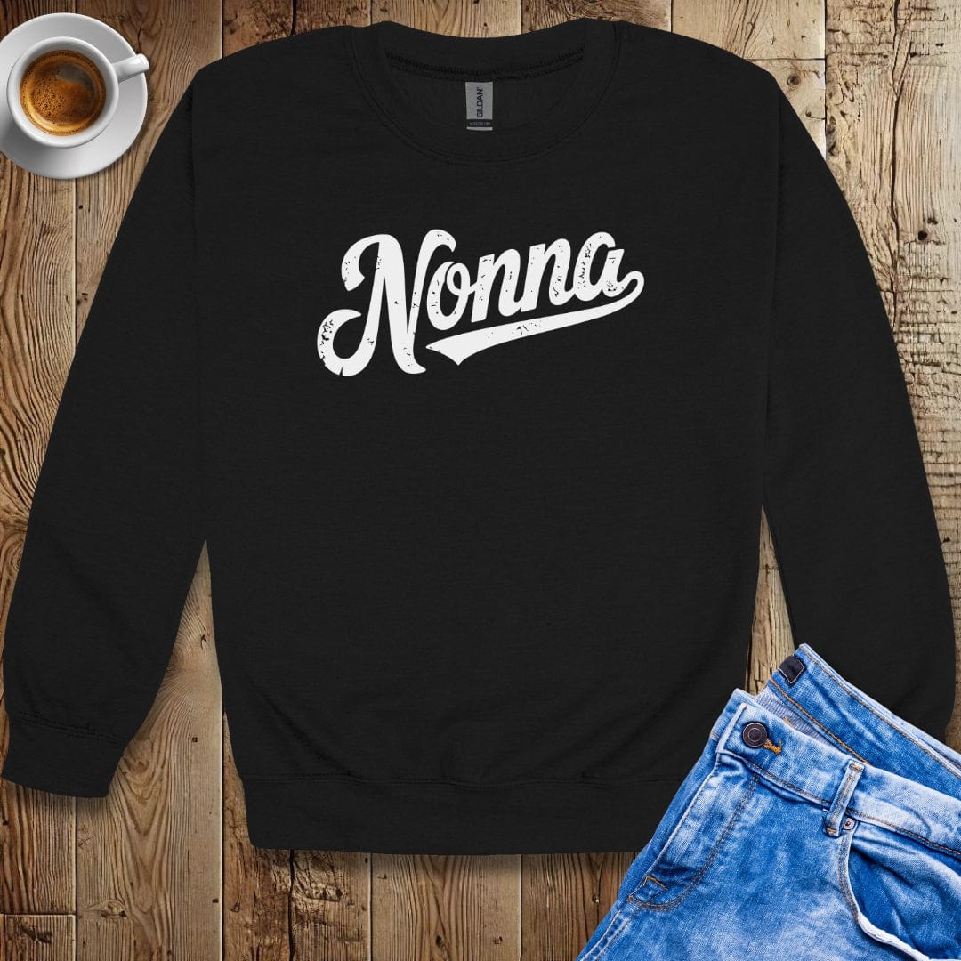 Classic Nonna Distressed Design Sweatshirt
