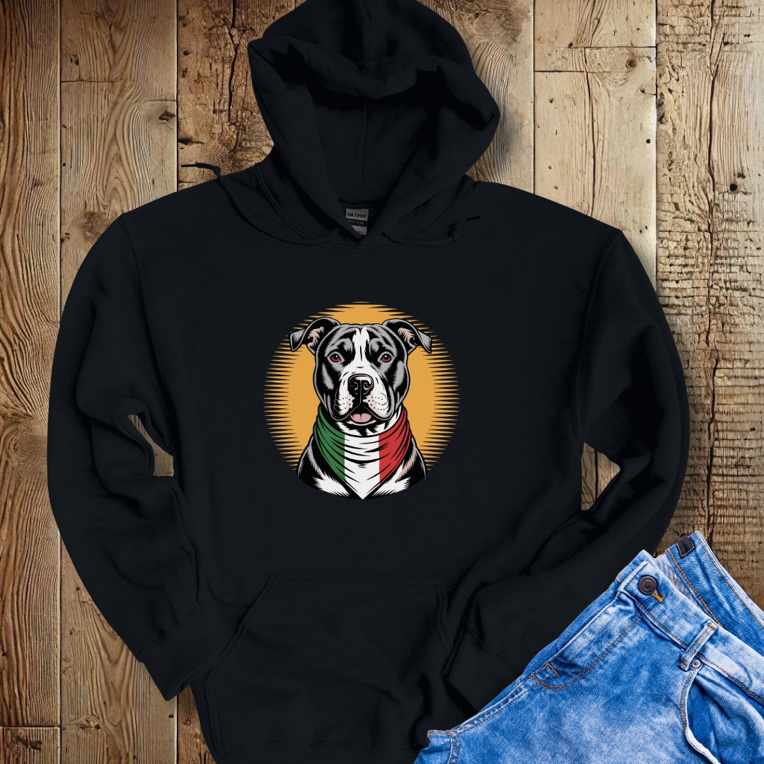 Pit Bull Italian Flag Bandana Hoodie Sweatshirt