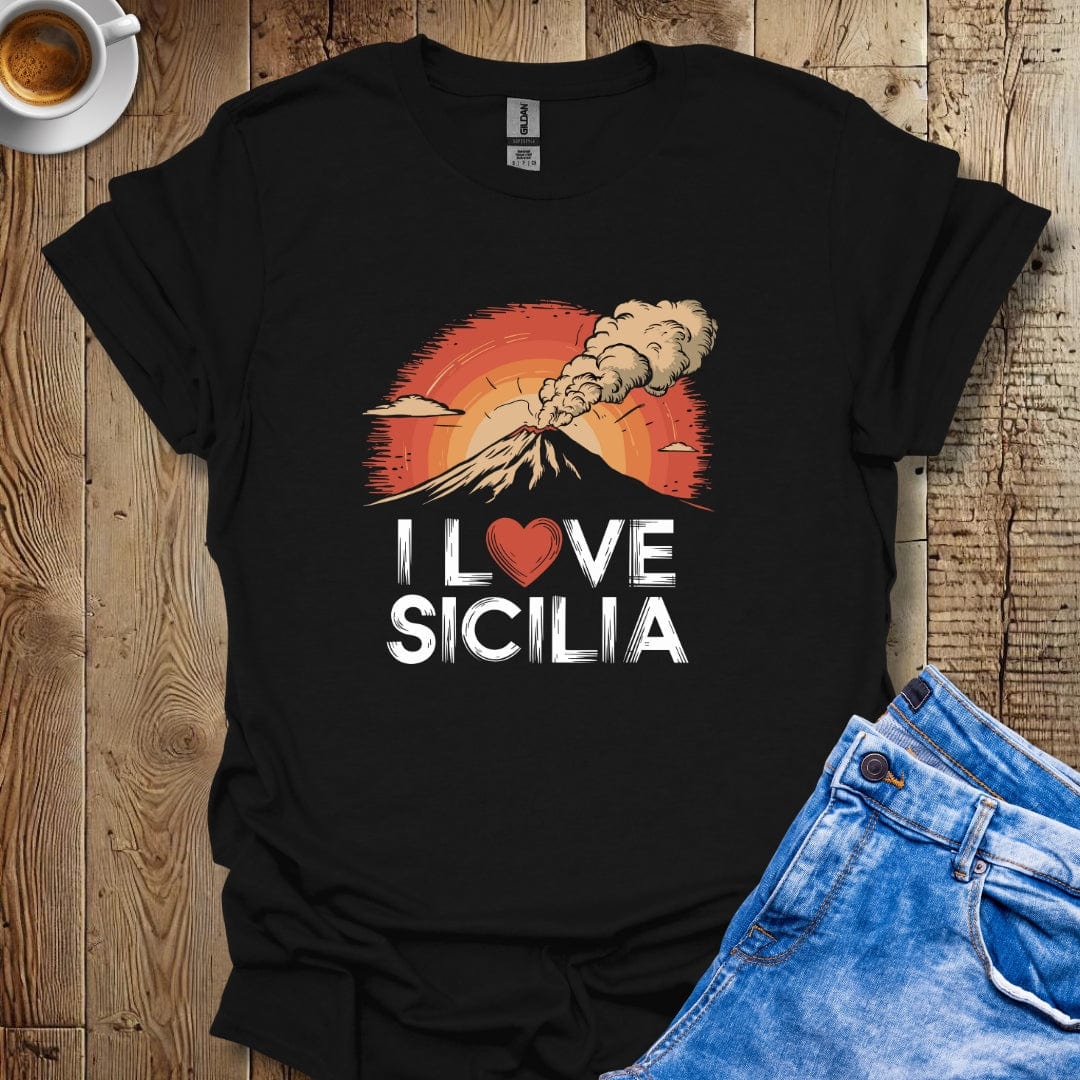I Love Sicilia Mt Etna Sunset T-shirt