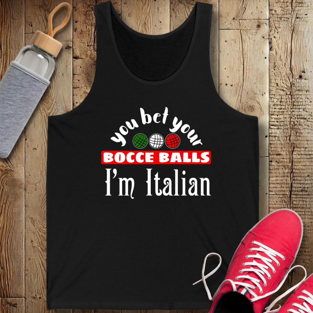 You Bet Your Bocce Balls Italian Unisex Jersey Tank