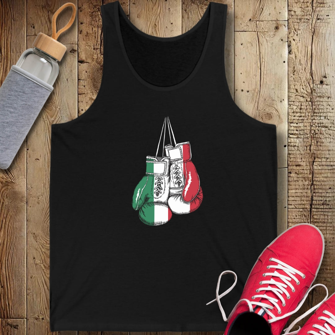 Boxing Gloves Italian Flag Unisex Jersey Tank