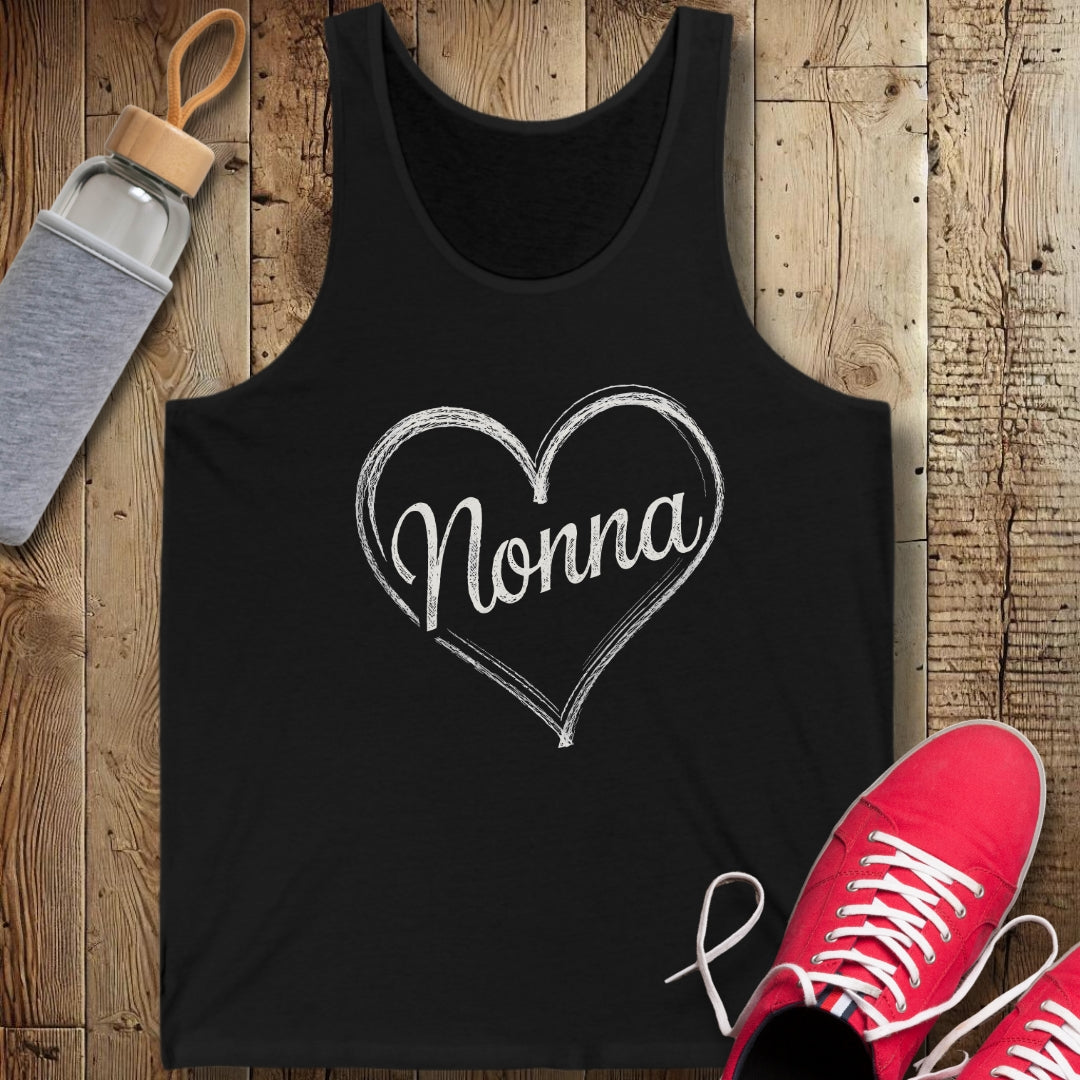 Nonna Heart Chalkboard Unisex Jersey Tank