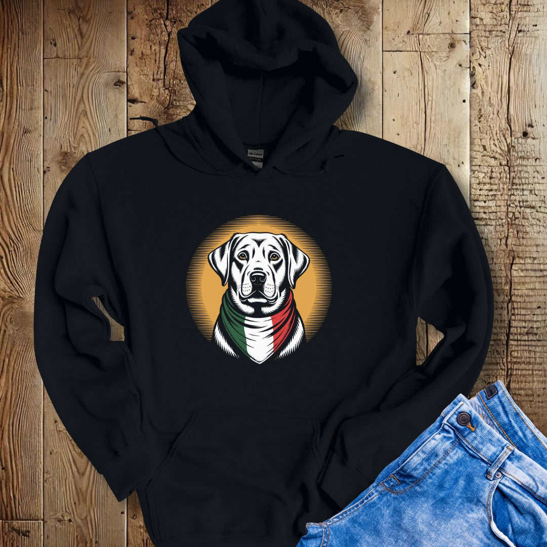 Labrador Italian Flag Bandana Hoodie Sweatshirt