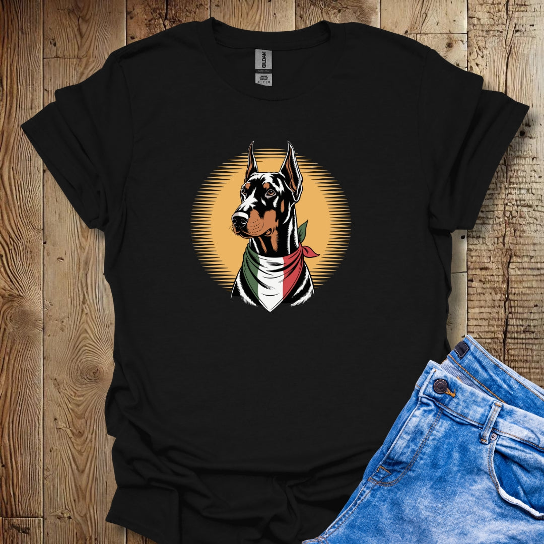 Doberman Italian Flag Bandana Unisex T-shirt