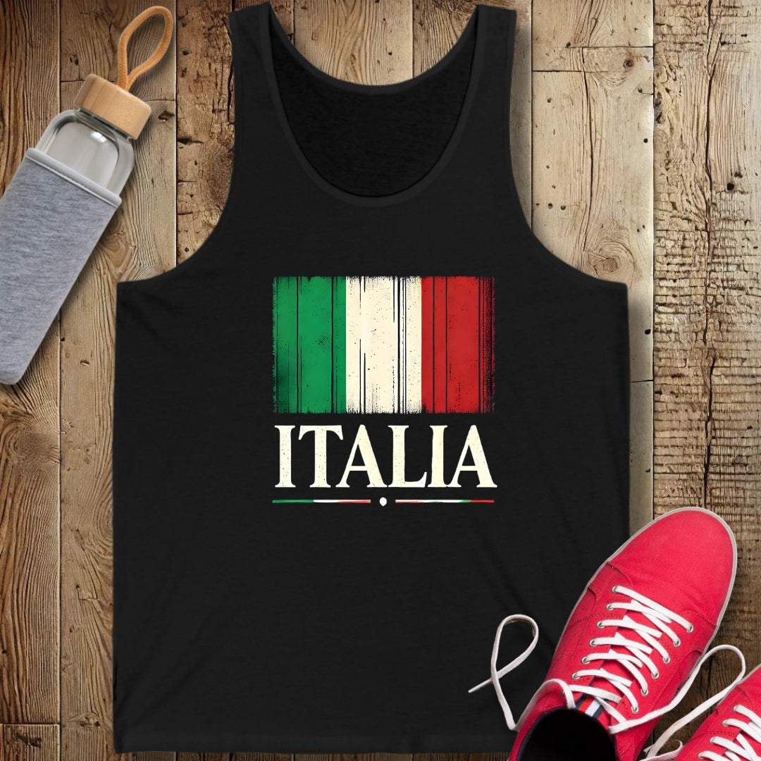 Distressed Italian Flag Unisex Jersey Tank
