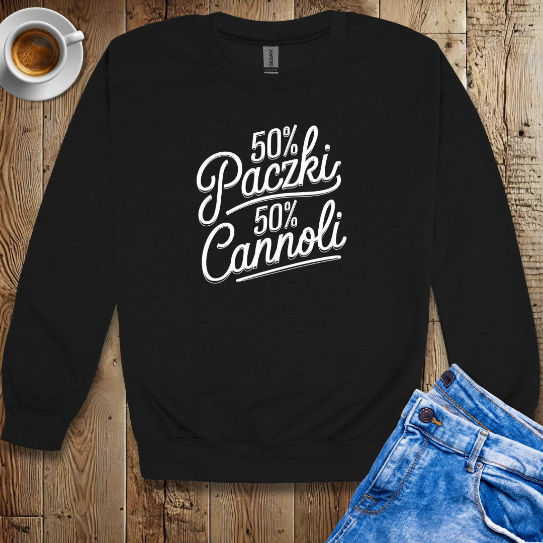 50% Paczki 50% Cannoli Half Polish Italian Crew Neck Sweatshirt
