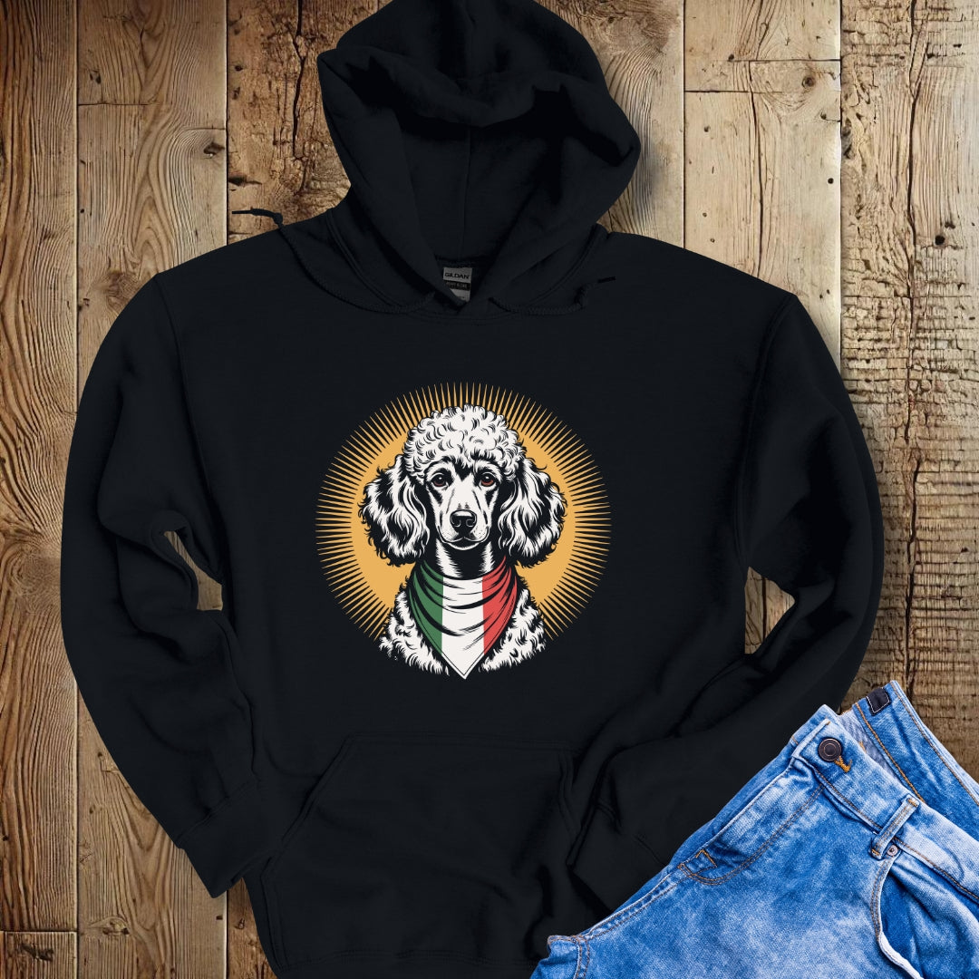 Poodle Italian Flag Bandana Hoodie Sweatshirt