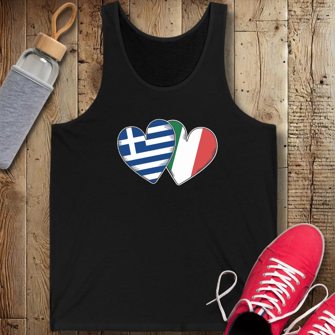Half Greek Italian Unisex Jersey Tank