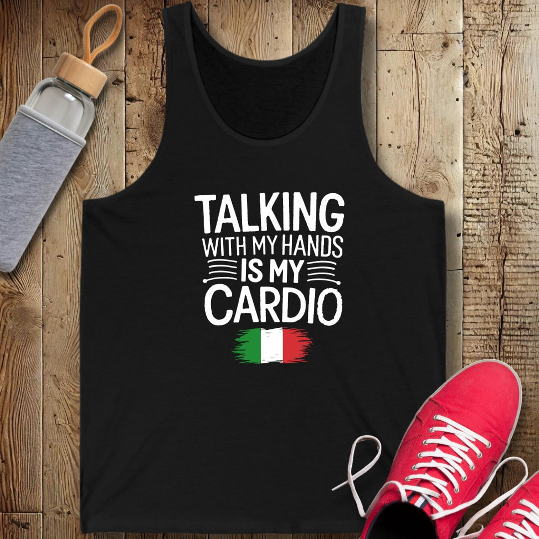 Talking with My Hands Is My Cardio Unisex Jersey Tank