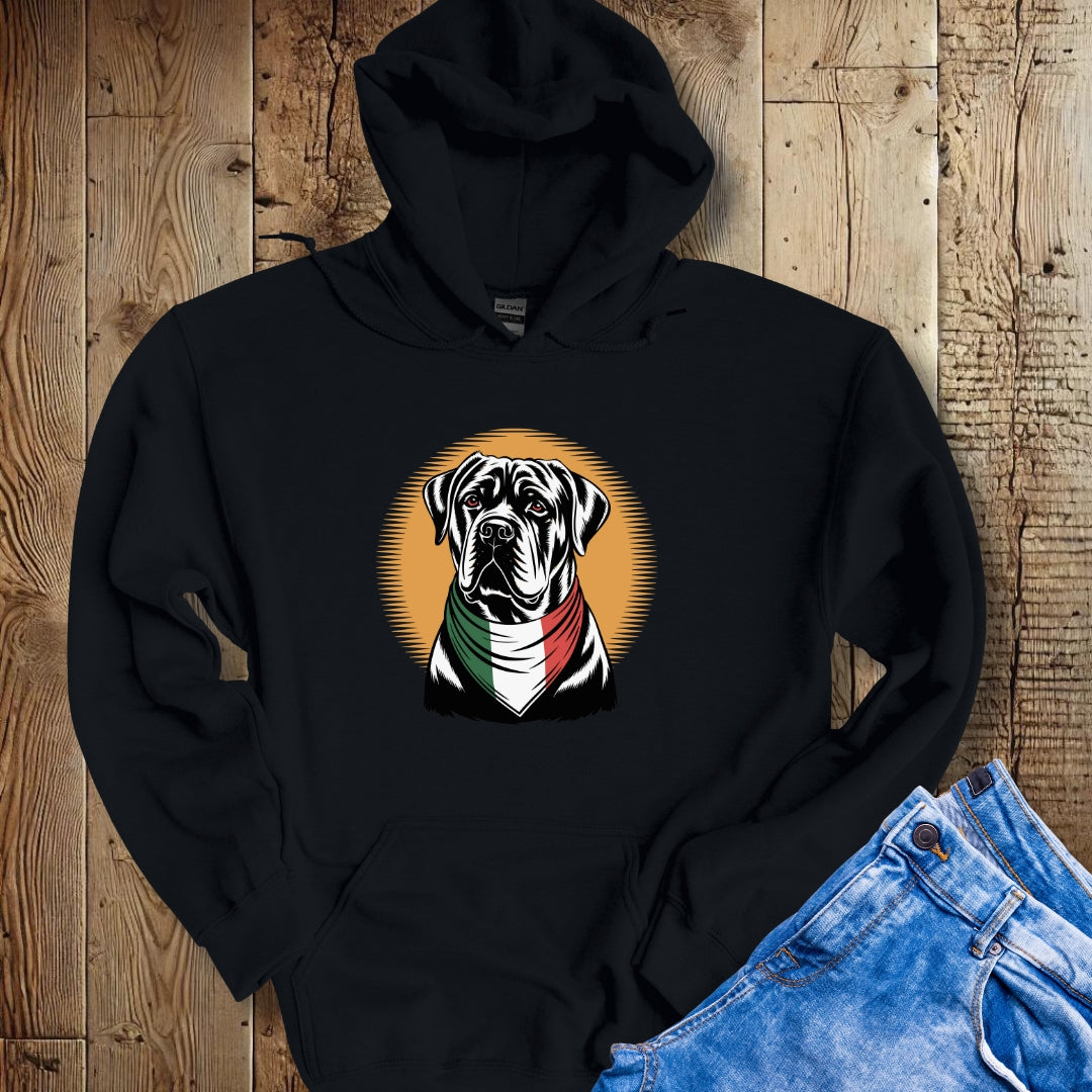 Cane Corso Italian Flag Bandana Hoodie Sweatshirt