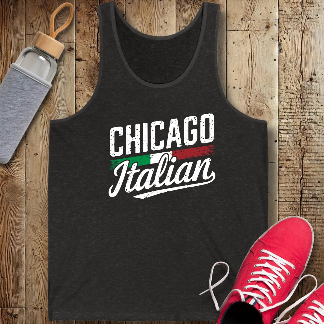 Chicago Italian with Flag Unisex Jersey Tank