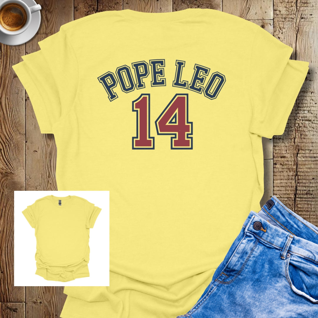Pope Leo IV Baseball Jersey Stye Printed on Back T-shirt