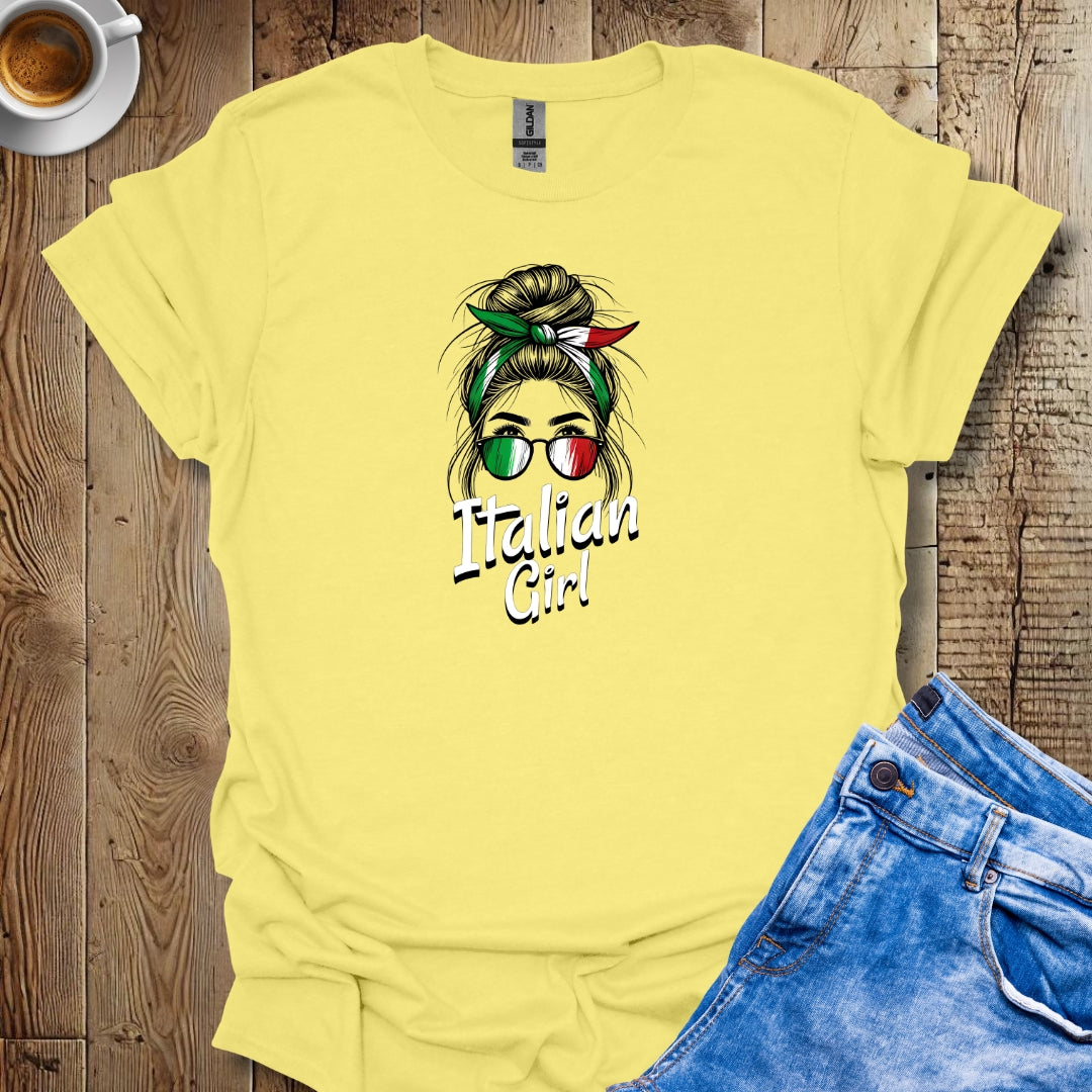 Cute Messy Bun Italian Girl T-shirt