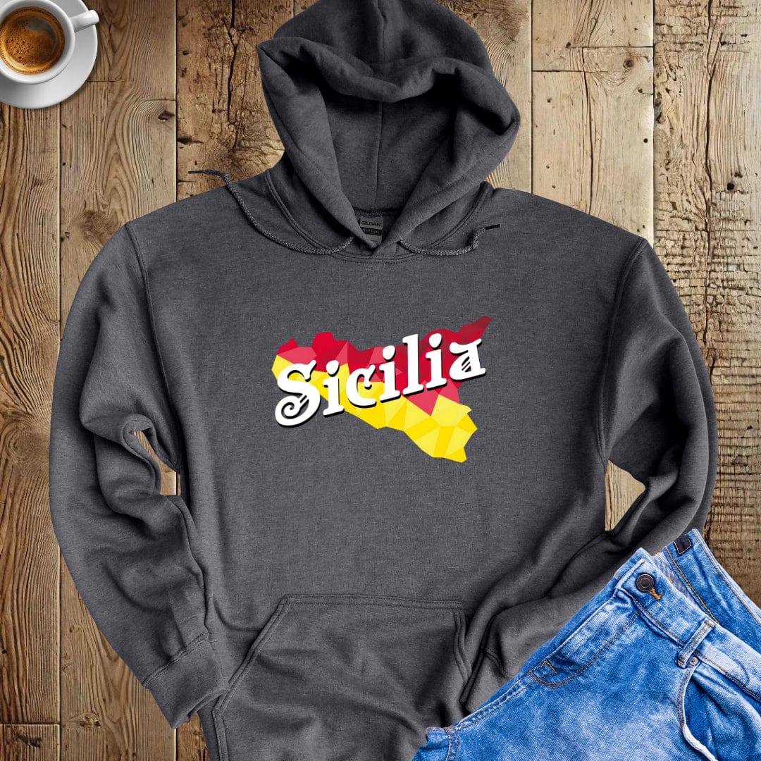 Sicilia Modern Map Hoodie Sweatshirt