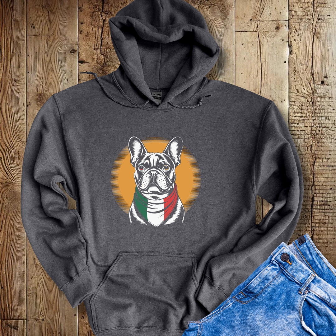 French Bulldog Italian Flag Bandana Hoodie Sweatshirt