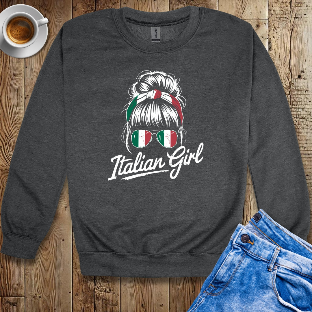 Italian Girl Messy Bun Sweatshirt