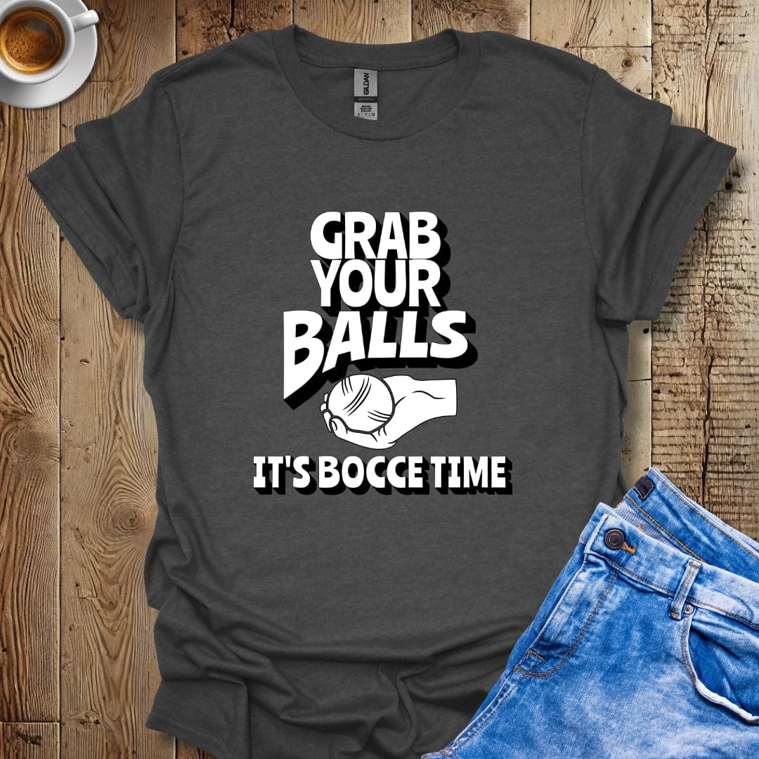 Funny Grab Your Balls It's Bocce Time Italian Pride T-shirt