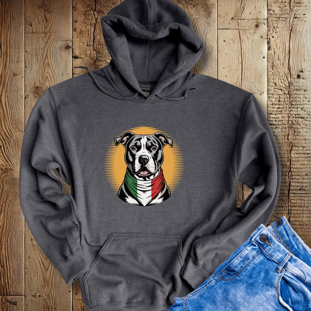 Pit Bull Italian Flag Bandana Hoodie Sweatshirt