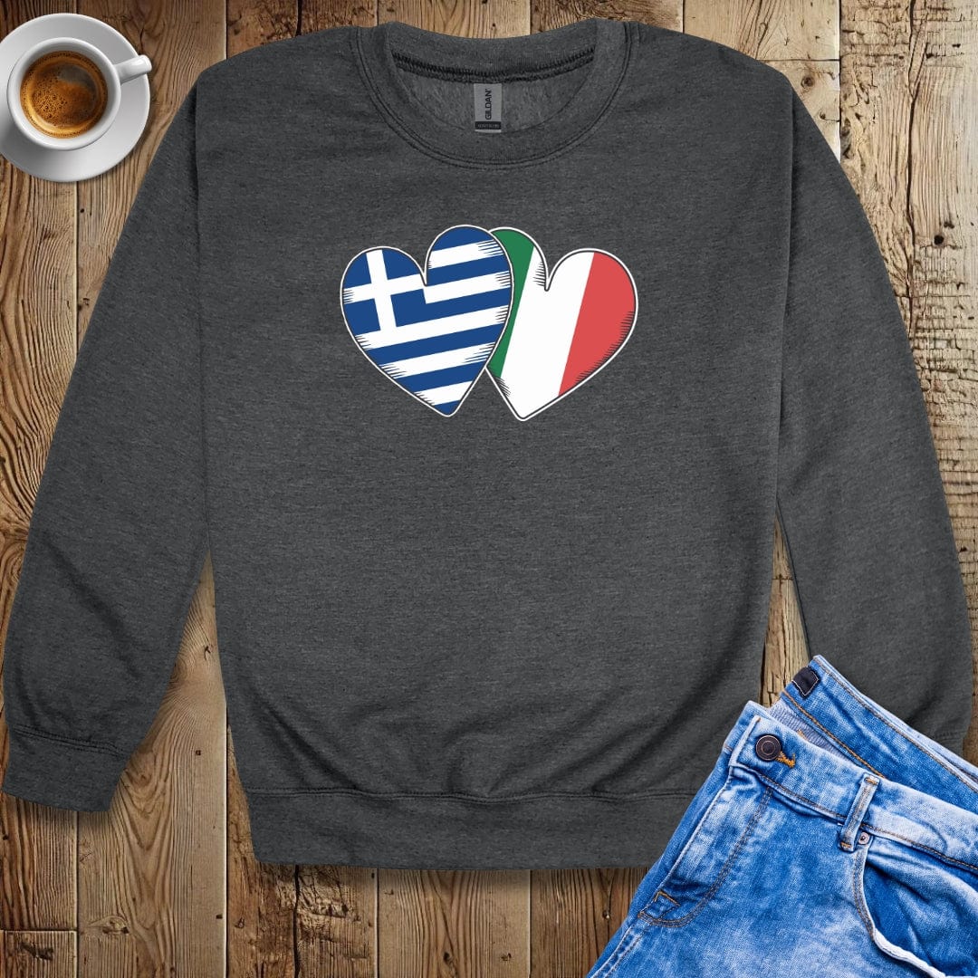 Half Greek Half Italian Crew Neck Sweatshirt