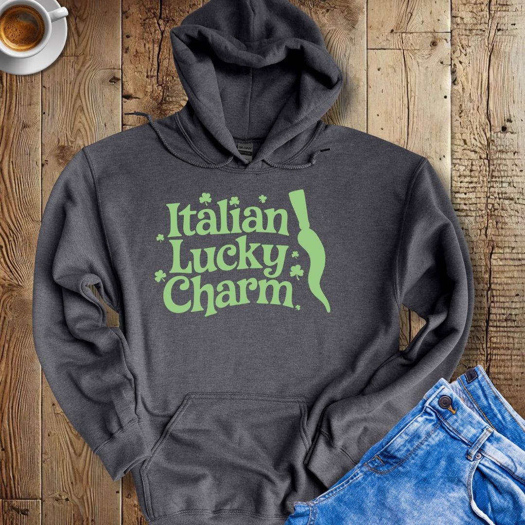 Cornicello Pendant Italian Irish Luck Hoodie Sweatshirt