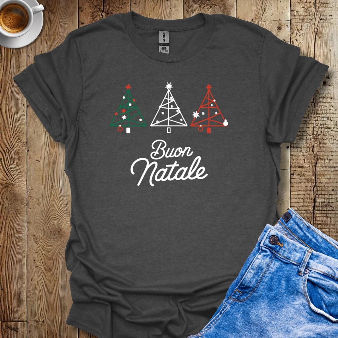 Buon Natale Italian Flag Color Christmas Trees T-shirt